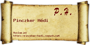 Pinczker Hédi névjegykártya